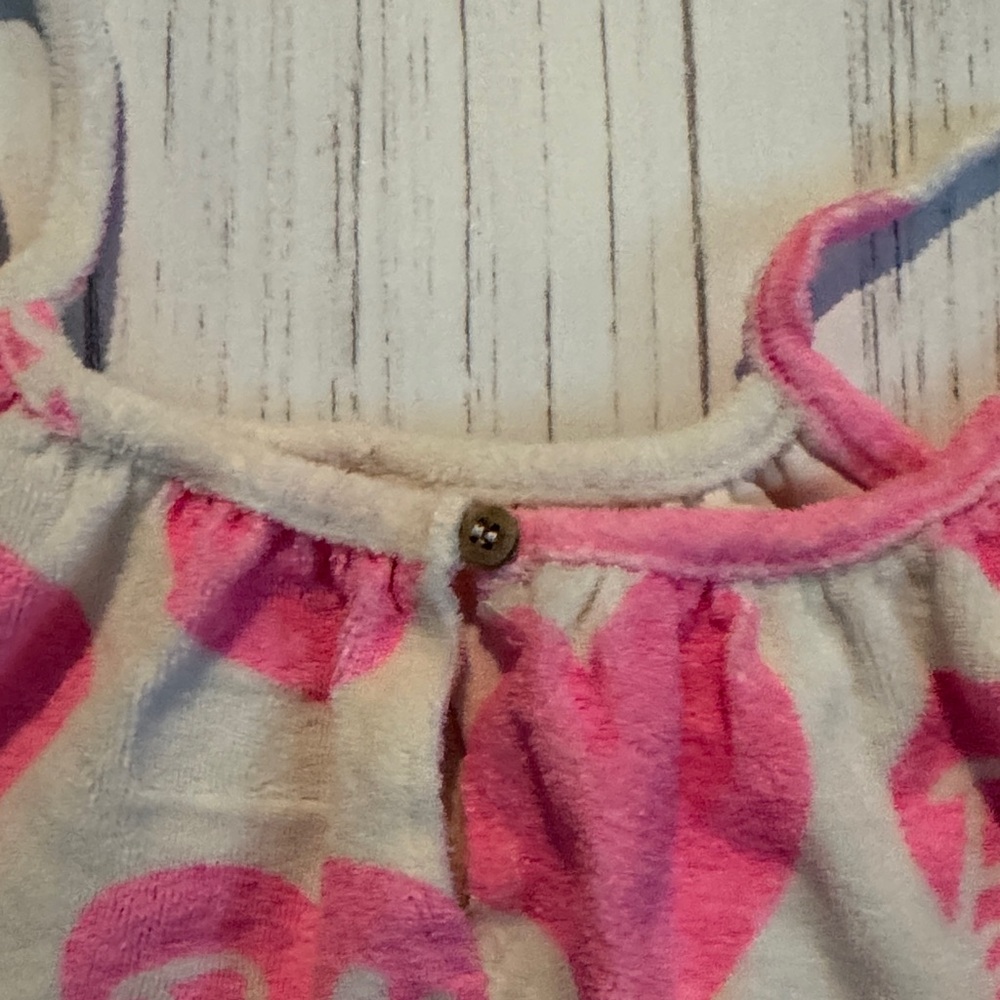 Zara Pink Heart Barbie Terry Romper - Picture 4 of 5